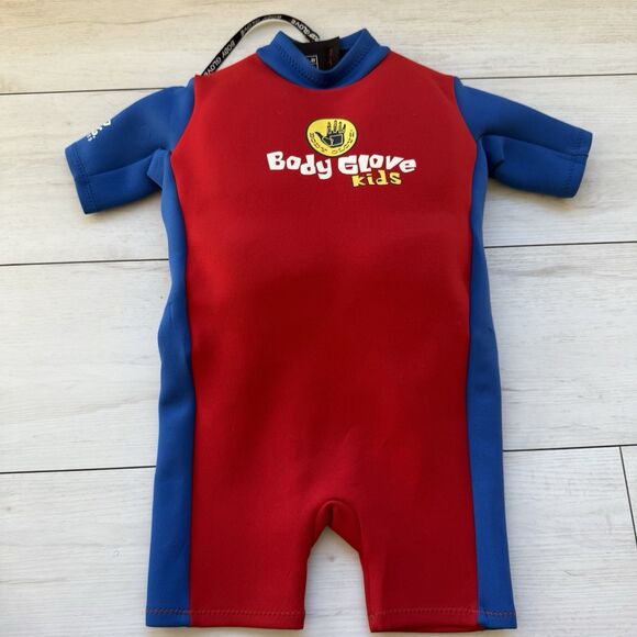 BODY GLOVE Kids Small 30-40 Lbs WetSuit/Life Jacket 50+ UVA Sun Protection Red - Picture 1 of 8
